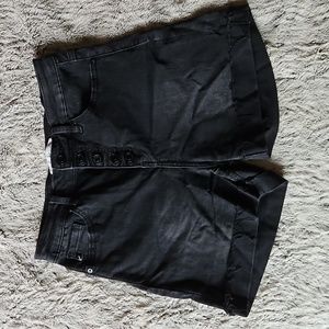 Kancan black denim botton fly shorts